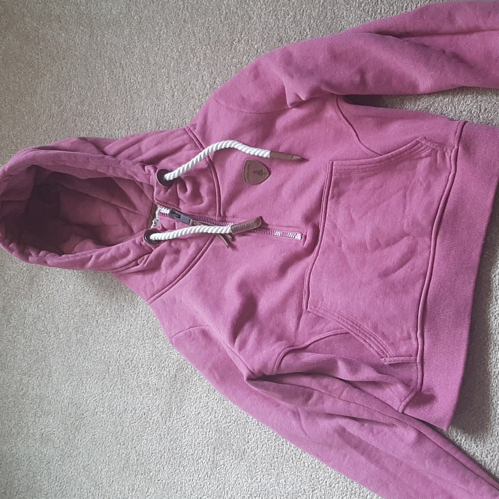 Ladies 3/4 Zip Hooded Sweatshirt